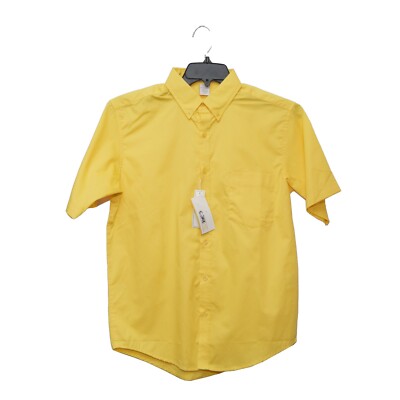 Core 365 by North End Shirt Mens Small Yellow Gold Short Sleeve Button Down