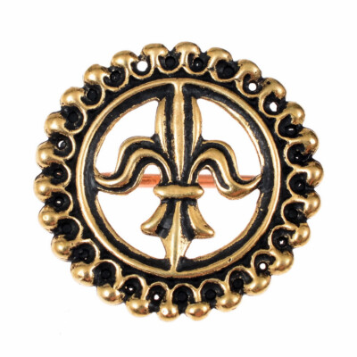Mittelalter Brosche Fleur de Lys - Pilgerzeichen Lilie Fibel Medieval Brooch