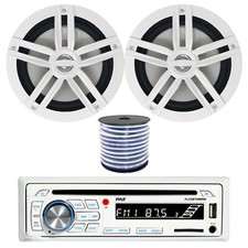 Pyle PLCDBT65 Marine Bluetooth USB Stereo Receiver, 2X 6.5" Speaker, Wire