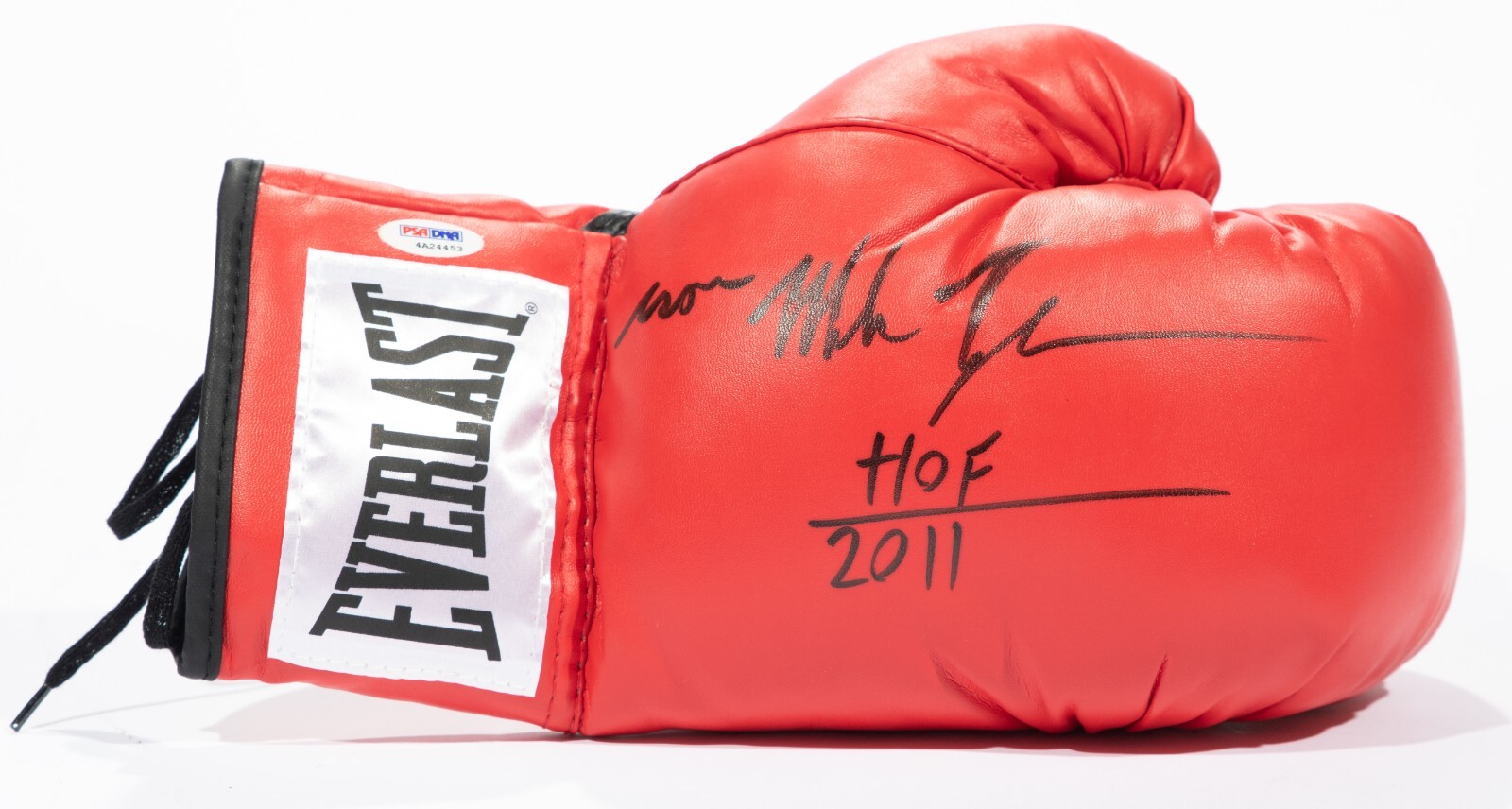 Mike Tyson Signed Everlast Boxing Glove PSA/DNA COA w/ HOF 2011 & IRON Auto'd R view 6