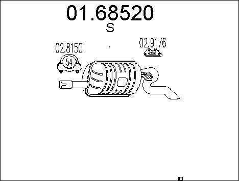 Silencieux arrière Fiat Punto 1.7 TD pot echappement de rechange Van