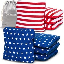 Stars and Stripes Dual-Sided Cornhole Bags Set of 8 - Reg Size/Weight box damage