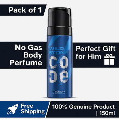 Wild Stone CODE Titanium No Gas Body Perfume 150ml Spray for Men Gift Idea
