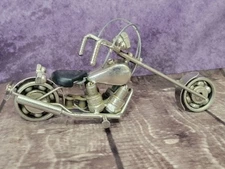 Handmade Chopper Motorcycle Scrape Metal Using Nuts Bolts Bearings Sparkplugs