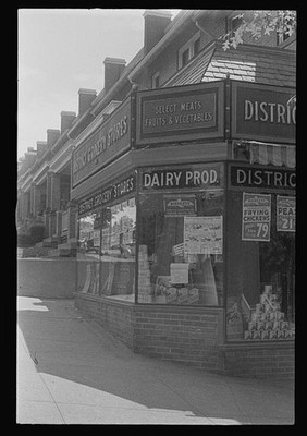 Photo:Washington DC 1939 District Grocery Stores Market Row Houses Incline