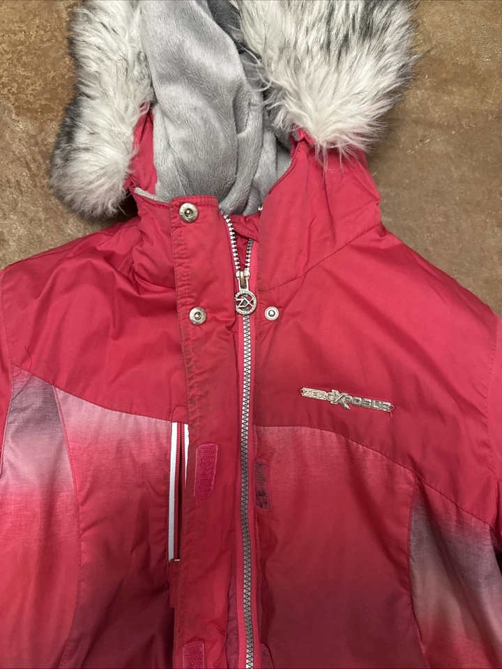 Chaqueta acolchada ZeroXposur azul de piel sintética talla 10/12 Parka abrigo con capucha para niñas Foto 2 de 4