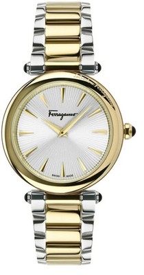 Salvatore Ferragamo Idillio Two Tone Guilloche Dial Quartz SFYP00522 NWT $1195