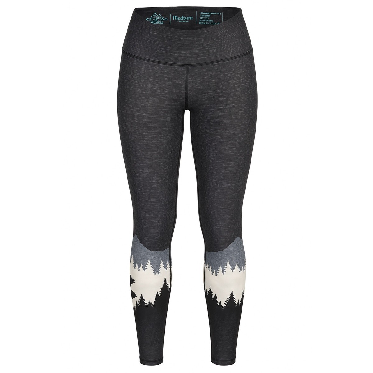Colorado Threads Leggings Medium Gray Forest Mountain Print Eco Friendly Yoga