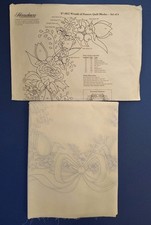 Herrschners Stamped Embroidery Wreath of Flowers Quilt Blocks Set of 6 07-1812
