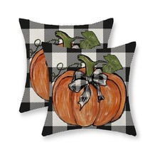 2 pack zippered throw pillow covers 24"x24" boho pumpkin maple leaves boho Fall