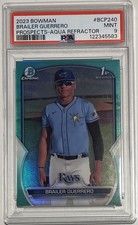 Brailer Guerrero 2023 Bowman Chrome Prospects 1st Aqua Refractor /125 PSA 9 Mint