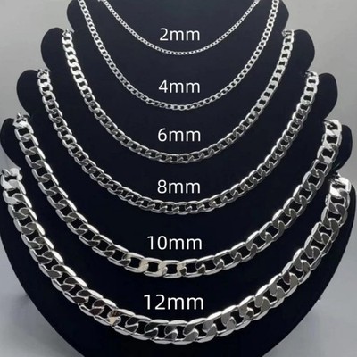 925 Sterling Silver Figaro Chain Necklace 2-12mm Lobster Clasp Men Women Gift US