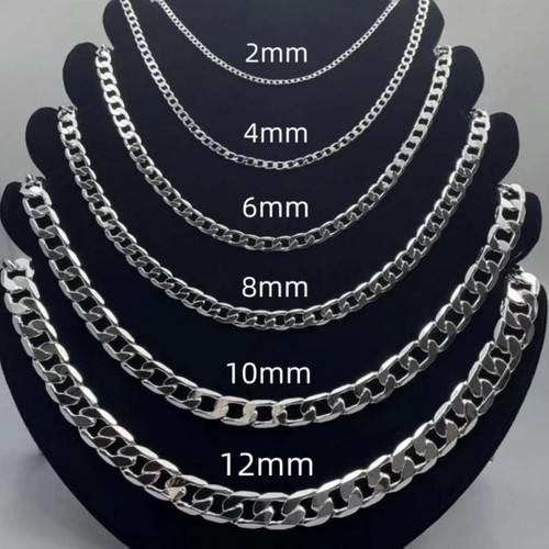925 Sterling Silver Figaro Chain Necklace 2-12mm Lobster Clasp Men Women Gift US