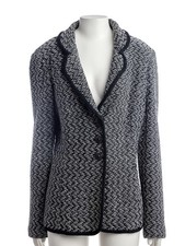 St John Couture Black White Tweed Jacket