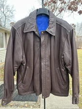 Merit Awards Leather Jacket Bomber Brown Men’s LARGE NEW!!!