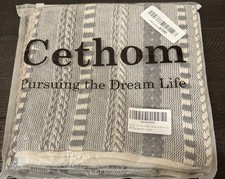 New Cethom Gray Striped 18 x18 Pillow Covers Set 2 