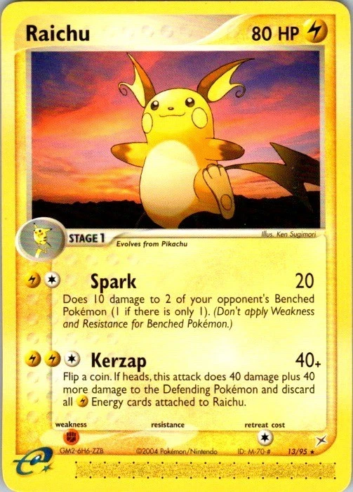 Raichu Rare Team Magma vs Team Aqua 13/95 NM