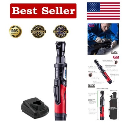 ACDelco Brushless 12V Ratchet Wrench Tool Kit - 1 Battery, Fast Charger Included
