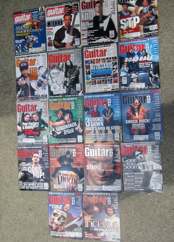 GUITAR ONE MAGAZINE Backissue Bundle - 18 issues 1998-2001  Korn, Creed, Foo etc