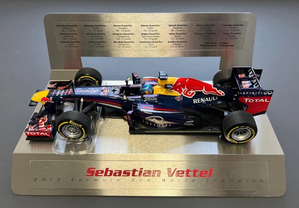 SEBASTIAN VETTEL RED BULL RB9 F1 2013 WORLD CHAMPION 1/18 GPL DISPLAY RARE NEW - Image 4 of 4