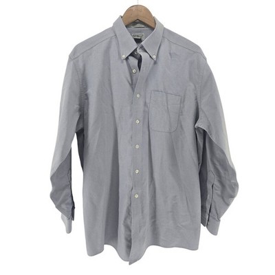 L.L. Bean Button Down Shirt Mens 16.5-33 Blue Traditional Fit Wrinkle Resistant