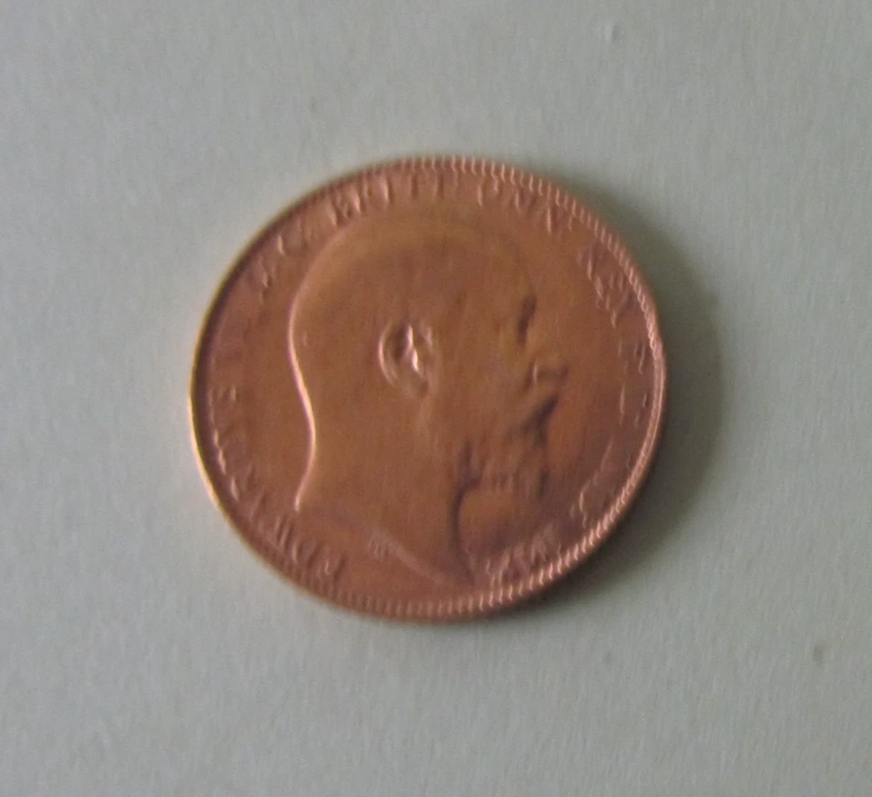 pièce en or massif souverain année 1904 Edouard VII 8,0grammes - Photo 2/3