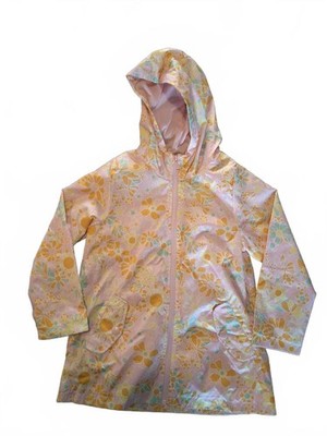 Carters Light Weight Floral Pink Rain Jacket Windbreaker Girls Size 6