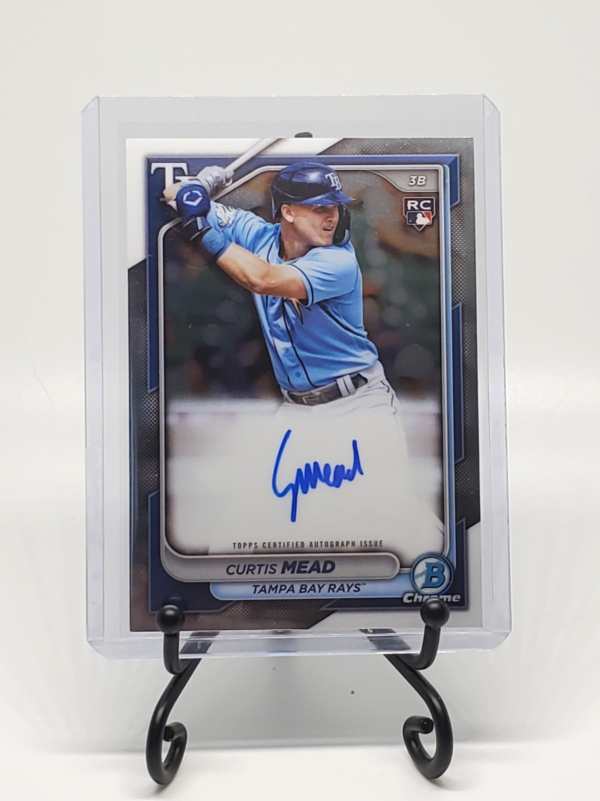 Curtis Mead 2024 Bowman Chrome Rookie Autographs #CRACME RAYS