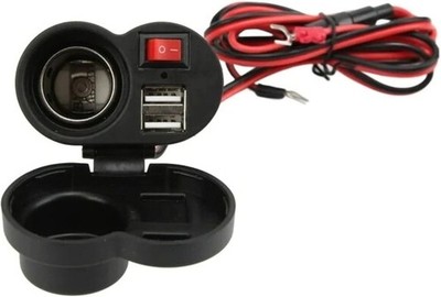 D72C Motorrad Zigarettenanzünder Steckdose 2-in-1 USB Ladegerät mit EIN/AUSSCHAL