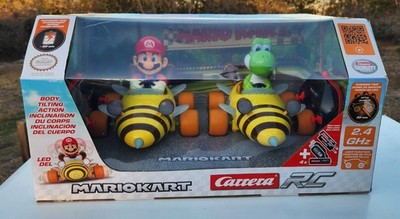 MarioKart Carrera RC Bumble Mario and Yoshi 2.4 GHz Remote Car Scale 1:18. New