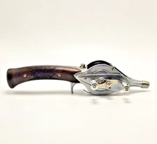 Vintage Hurd Super Caster Walnut Pistol Grip Fishing Reel 1940"s Serial # 40078