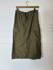 PAPAYA SIZE 10 CARGO Y2K STYLE MIDI LENGTH SKIRT KHAKI GREEN UTILITY