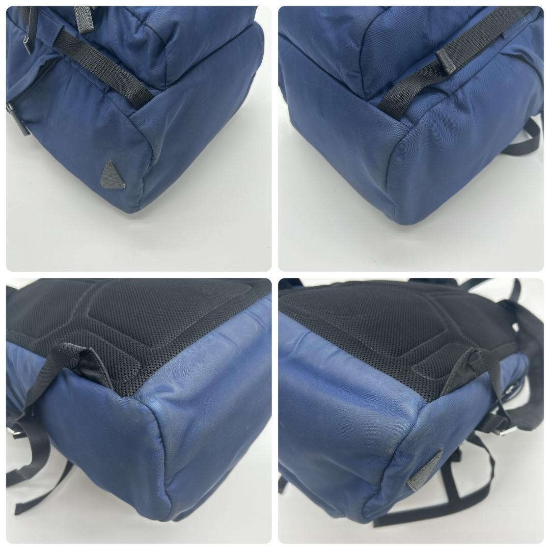 PRADA 2VZ135 Tessuto Nylon Rucksack Backpack Travel Bag Triangle Logo Plate Navy thumbnail 6