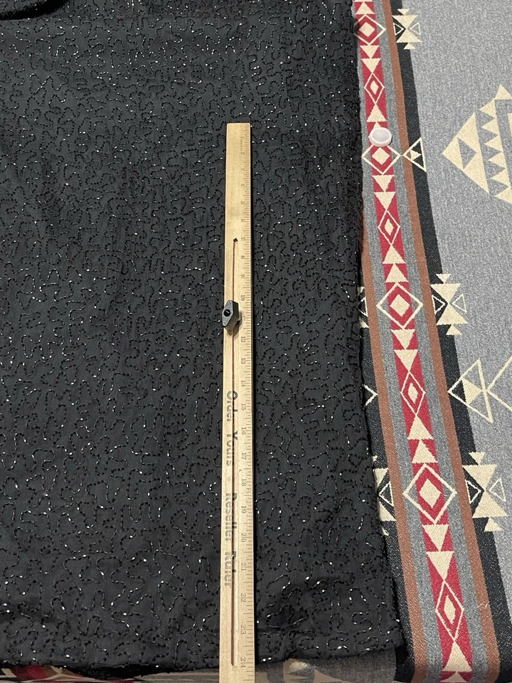 Vestido de cóctel Lawrence Kazar de seda con cuentas S/M perlas negras de colección T37 Foto 4 de 4