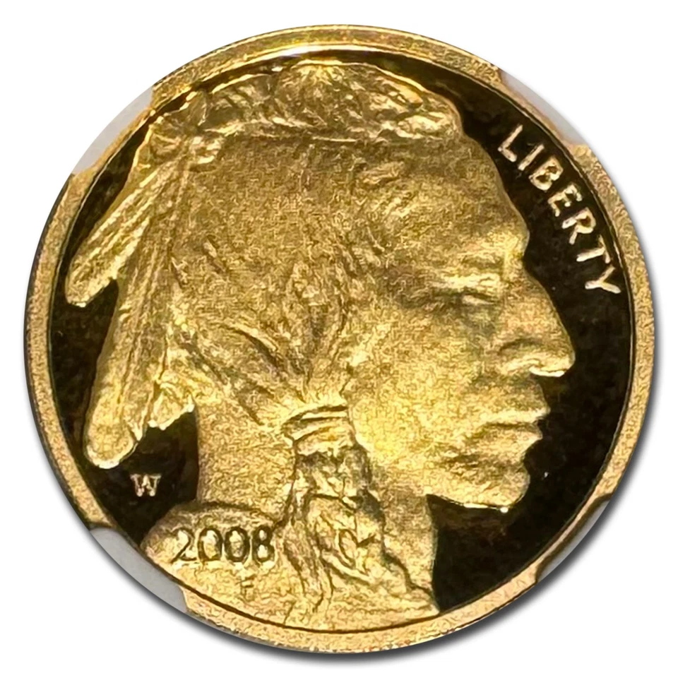2008-W 1/4 oz Proof Gold Buffalo PF-70 NGC (Castle) - Image 2 of 3