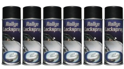 1 Karton Rallye Lackspray schwarz seidenmatt 6x400ml Spraydosen Auto Deko Design