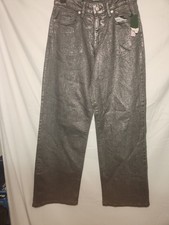 Women's High-Rise Baggy Jeans - Wild Fable Gray - Size 6R Wide Leg Sparkle