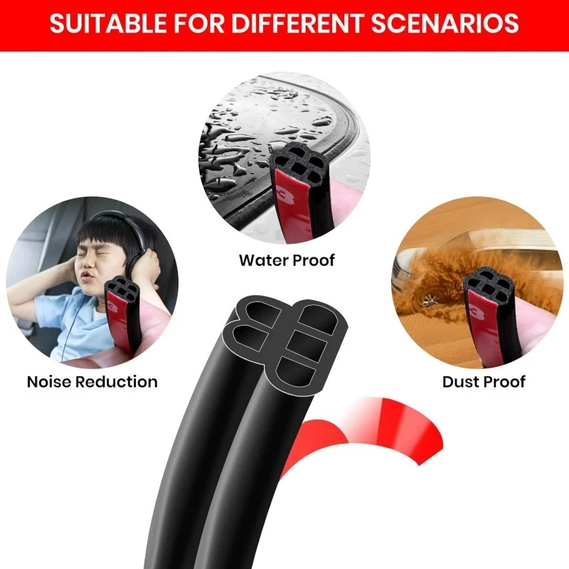 Faixa de vedação de porta de carro universal 52,5 pés/16 M para carro caminhão borracha decapagem climática - Imagem 3 de 4