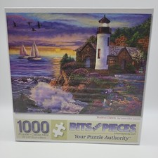 Bits and Pieces 1000 pc Puzzle Lighthouse Perfect Dawn Laura Glen Lawson Ocean