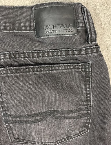 Pantalones de mezclilla Buffalo David Bitton Evan Basic súper ajustados desteñidos negros para hombre talla 34 - Imagen 13 de 13