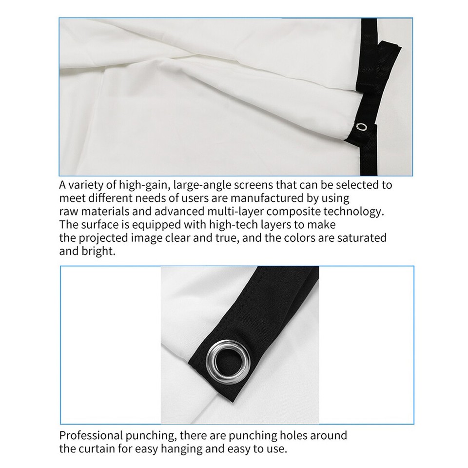 A 169 Simple Projector Curtain 60 72 84 100 120 150 inch Portable HD