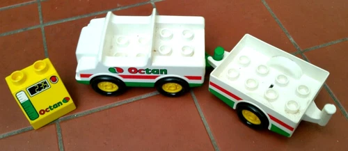 Lego Duplo Motorbike Transporter Octan Car Trailer Plus Petrol Pump