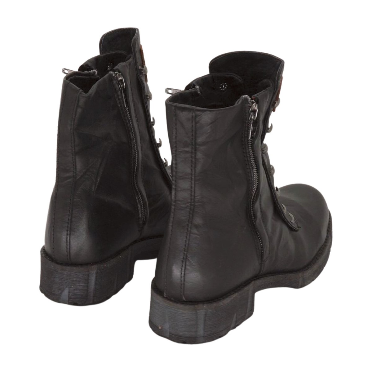 Bernie Mev Women's FM Zip Fashion Boot - Black Leather, Medium Width, Shaft 6.5", EU 39/US 9 - View #6