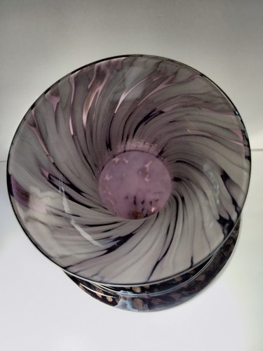 Velma Handcrafted Vase Incredible Work Of Glass Art 18 3/4" Tall Purple Glass... - Picture 4 of 23