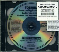 Toshiba Recovery CDs Satellite U300/U305 Series Windows Vista Sealed/New