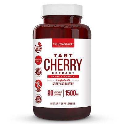 Truevantage Nutrition Tart Cherry Extract Capsules with Celery Seed Extract a...