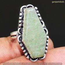Amazonite Gemstone Handmade Ring Jewelry US Size- 7 GR-31909