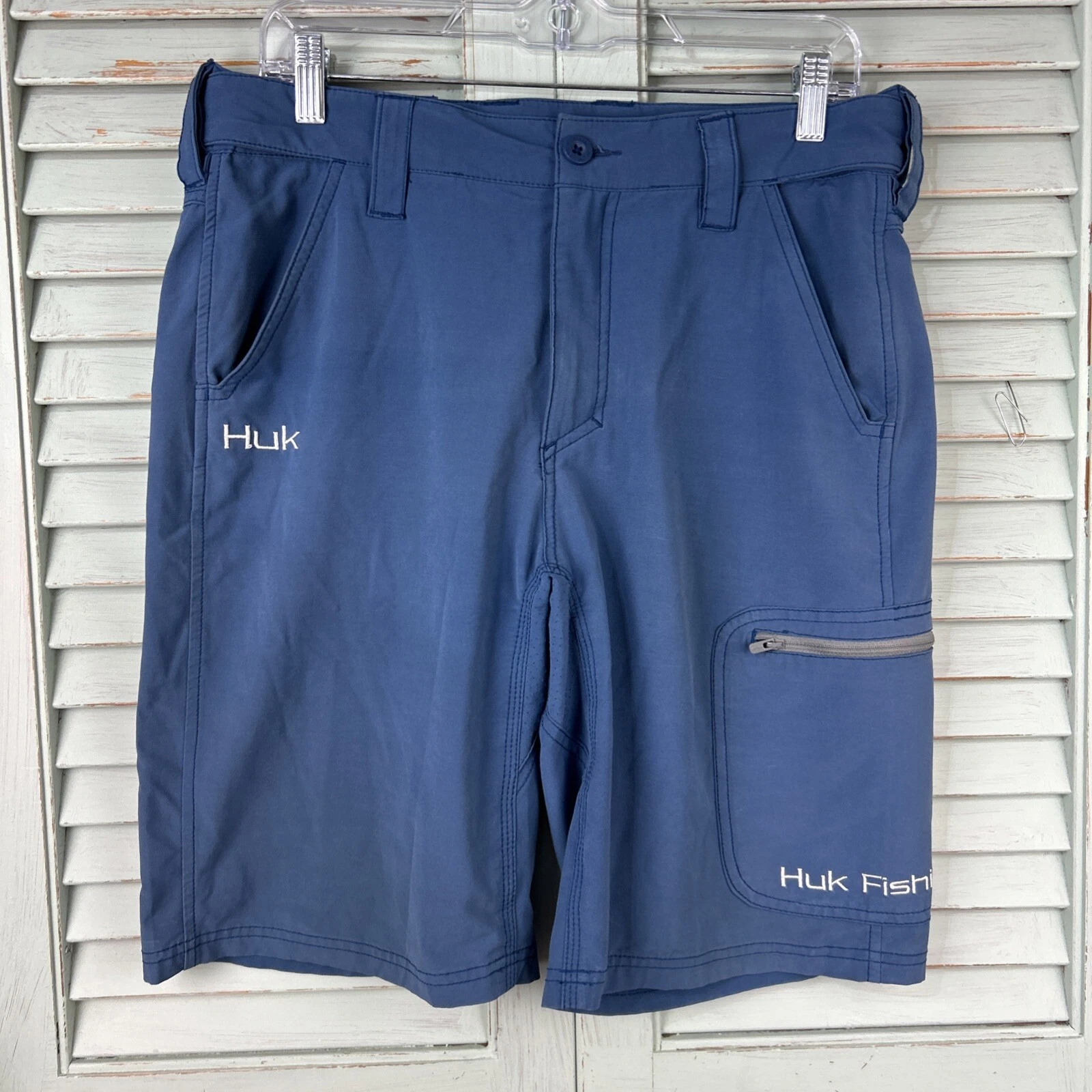 Huk Fishing Shorts Mens Medium Blue Performance Outdoor Stretch Next Level