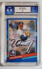 Tom Glavine Hand Signed Error Card 1990 Gem Mint 8