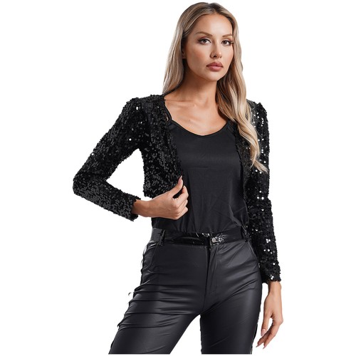 Womens Jacket Metallic Cardigan Festival Blazer Disco Outerwear Cocktail Coats - Picture 20 of 62